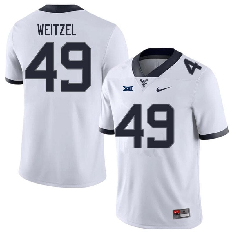 Men #49 Trace Weitzel West Virginia Mountaineers College Football Jerseys Sale-White - Click Image to Close